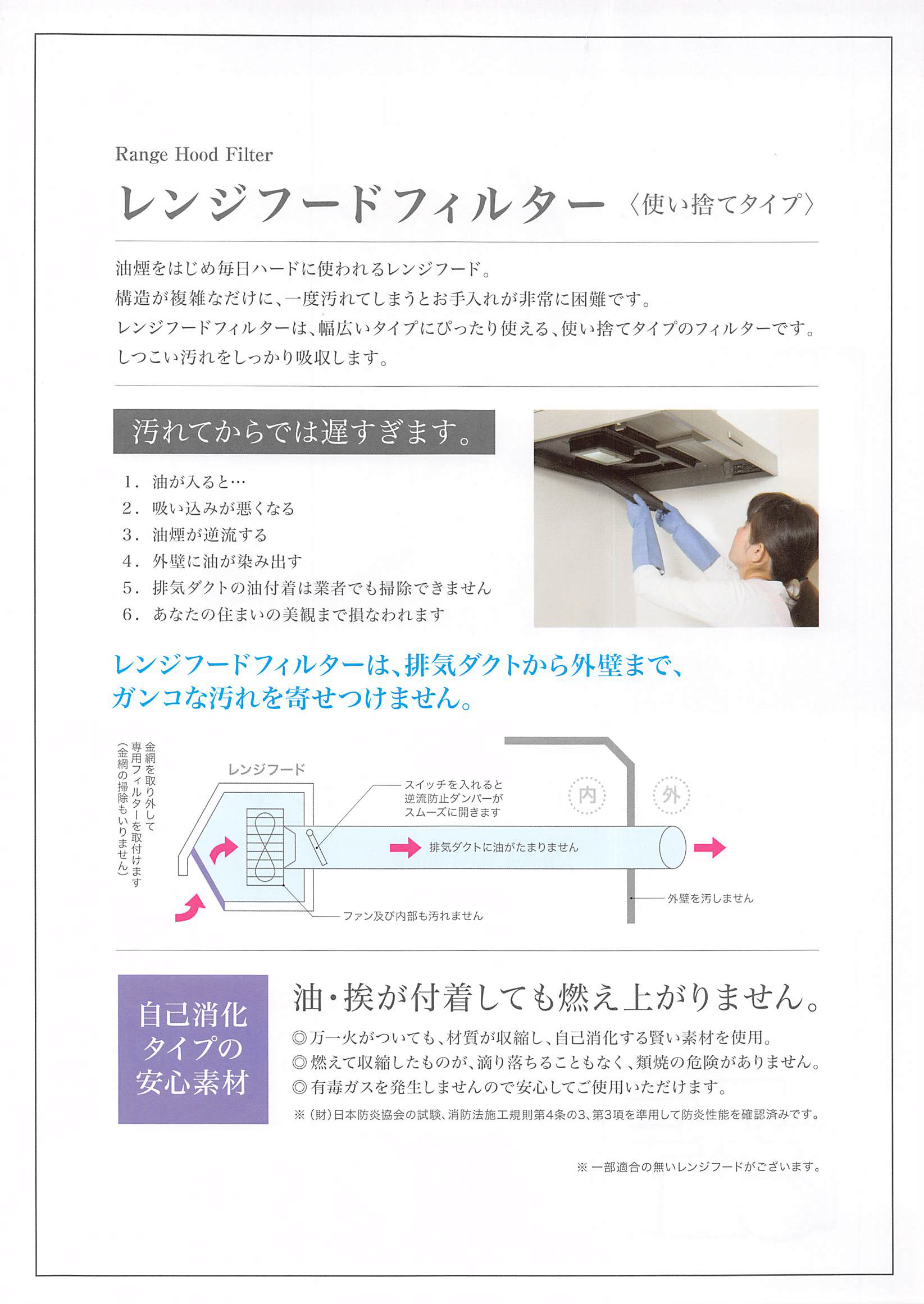 Range Hood Filter レンジフードフィルター施工 出張見積もりサービス | 株式会社ニッセイ